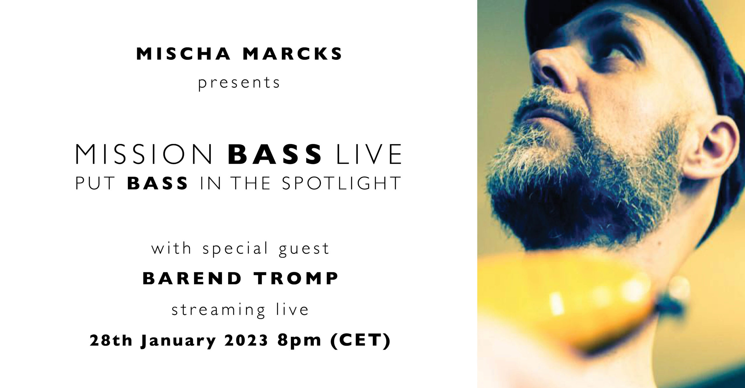 Mission bass live Josh Cohen Ariane Cap Magnus Sjöquist Karl Clews Alex Lofoco Edd Bateman Donald Waugh Tommy Lee Depp Lin Mischa Marcks Trip Wamsley Lars Lehmann Gzregorz Kosinski Omar Harb bakithi kumalo solo bass education live streaming michael manring mery's key